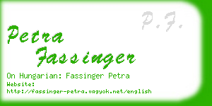 petra fassinger business card